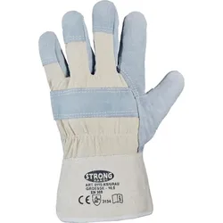STRONGHAND Handschuhe Kernspaltleder weiße Stulpe