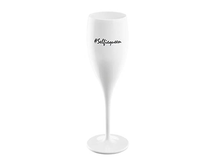Koziol Glas mit Spruch CHEERS No. 1, bruchsicheres und stoßfestes Sektglas, aus thermoplastischem Material, isoliert 4x besser als Glas, 100 ml, 1 Stück