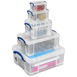 Really Useful Box Aufbewahrungsboxen-Set 32,3 l - 39,0 x 48,0 x 20,0 cm transparent