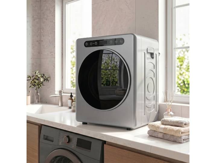 HOMCOM Sèche-linge Électrique 3kg 1000W Acier Inox Argent