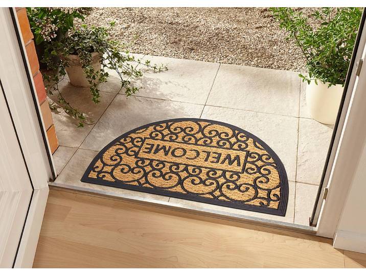home24 Deurmat Welcome Rubber-Kokos 75 x 45cm bruin