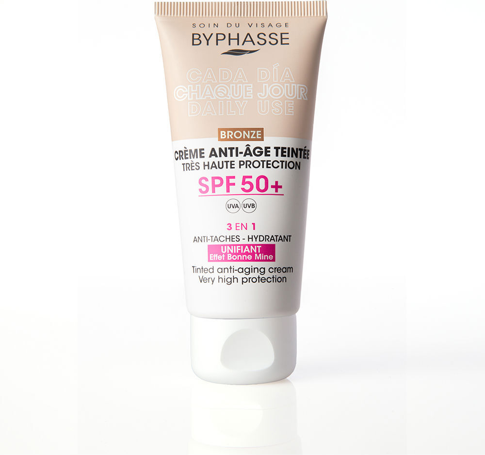 Byphasse Creme Facial antienvelhecimento com cor FPS50+ #bronze