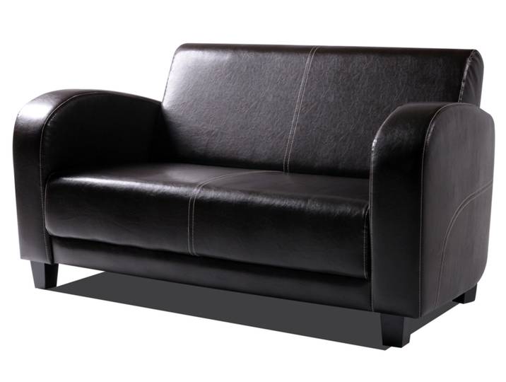ANTO Sofa 2-Sitzer Antikbraun, Füsse nussbaumfarben
