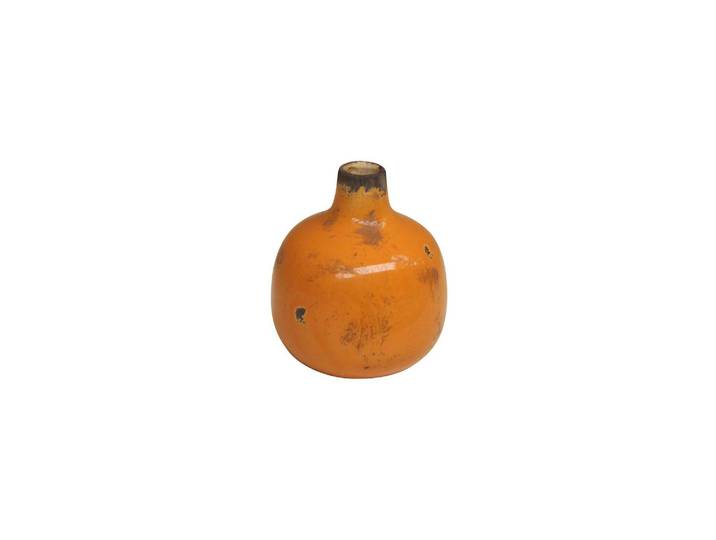 Vase en céramique jaune, à poser, rond - Chehoma, Houlle - Ø10x9
