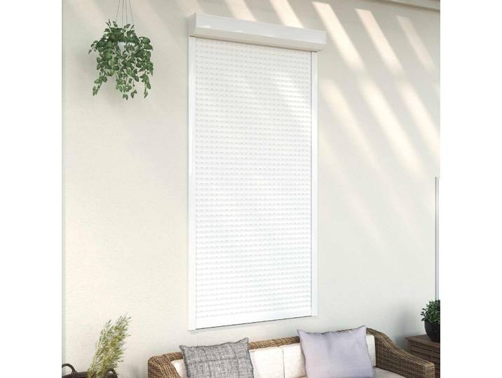 vidaXL Rollladen Weiß 110 x 220 cm Aluminium und Polyurethan