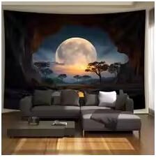 Inspired Finds Tranquil Forest Moon Tapestry Wall Hanging Aesthetic Nature Decor For Bedroom And Living Room 7.55x4.92 Ft