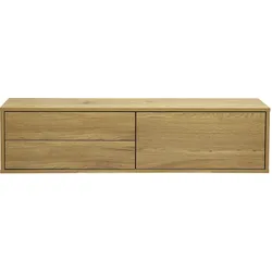 Wand-TV-Möbel helle Holzoptik Eiche L120 cm FLEXO