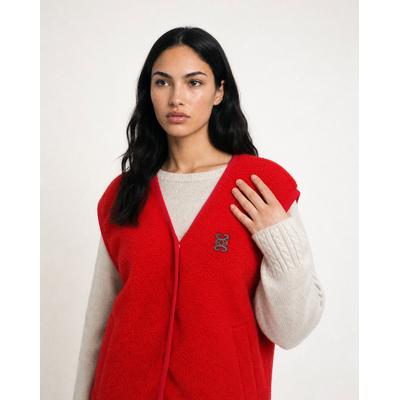 Fleeceweste SMITH & SOUL, Damen, Gr. S, rot (love), Fleece, Material: 100% Polyester, unifarben, regular fit normal, Westen Fleeceweste, mit Druckknopfleiste