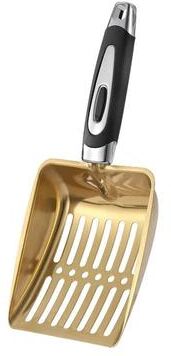 Uplifted Finds Stainless Steel Cat Litter Scoop Long Handle Pet Cleaning Shovel gold