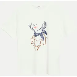 T-Shirt mit Frontprint Weiß 36