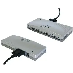 Exsys USB 2.0 Hub (USB-B, 4 Ports), Dockingstation + USB Hub, Grau