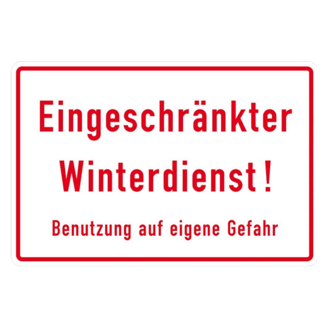 SafetyMarking Hinweisschild Eingeschränkter Winterdienst (11.9775)