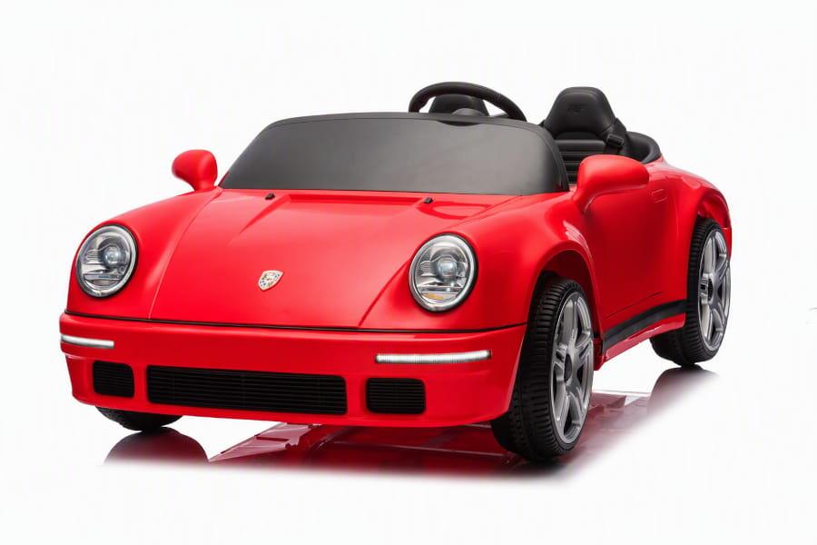 Elektro Kinderauto "Porsche Ruf" - lizenziert - 24V8A - Brushless - 2 Sitzer- 2,4Ghz + MP3 + Leder + EVA - Rot