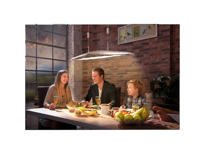 Suspension LED Shine-Mussel 105cm Argenté/Argenté Aluminium verni LED non-remplaçables