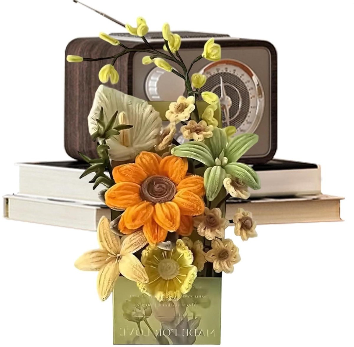 Bloemen Knutselset Zonnebloem Chenille Stelen Boeket voor Decoratie - 20 cm
