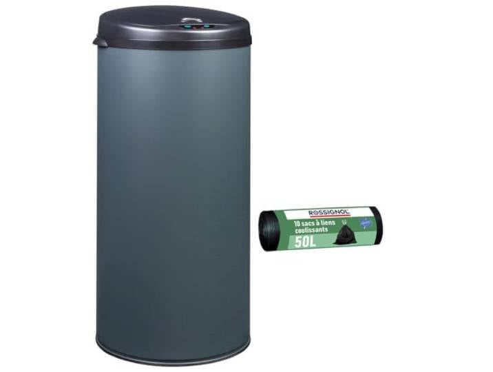 ROSSIGNOL Poubelle de cuisine automatique et 10 sacs-poubelle. Capacité 45L\, Fabrication française\, Poubelle à ouverture automatique SENSITIVE