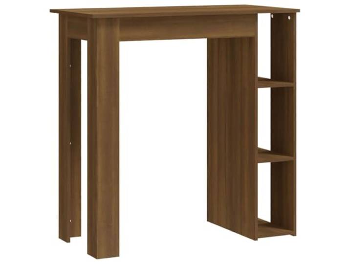 KDACVBMG Bartisch mit 3 Regalen, Eiche Braun, Holz Kompakter Bistrotisch, Weinflaschenaufbewahrung, Küche, Esszimmer, modernes Design