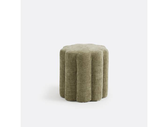 LA REDOUTE Pouf tissu texturé, Justyna Vert Kaki