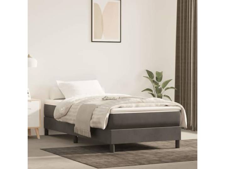 KTHLBRH Taschenfederkernmatratze Mittel Dunkelgrau 120x190x20 cm Samt Taschenfedern, stoßdämpfender Schaumstoff, mittelharte Stützkraft, weicher Samtbezug, 120x190x20 cm