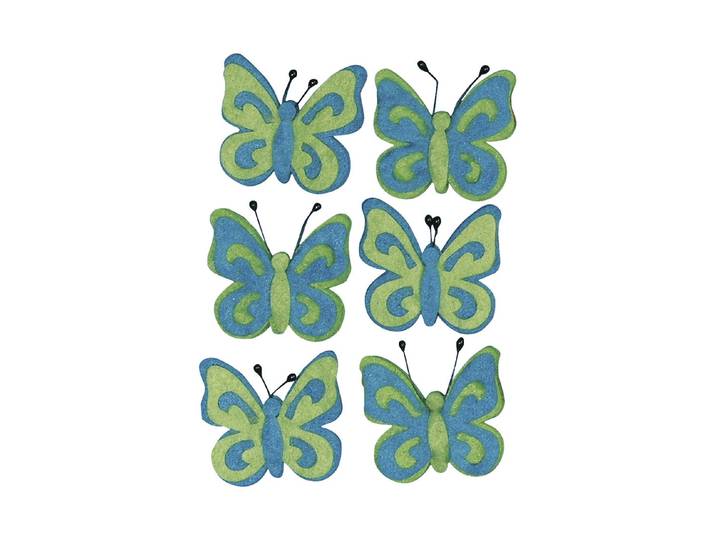Rayher Filz-Schmetterlinge Hellblau 5 cm 6 Stück