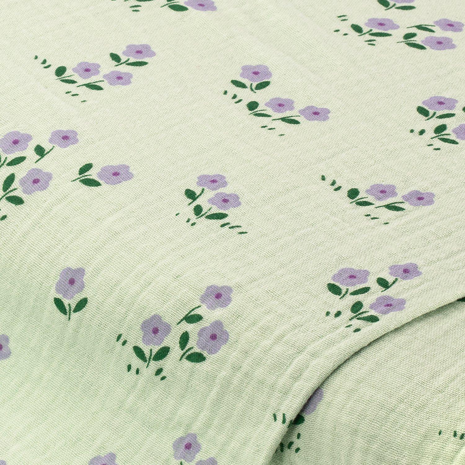 Musselin/Doppel-Gaze "Blümchen", mint-color