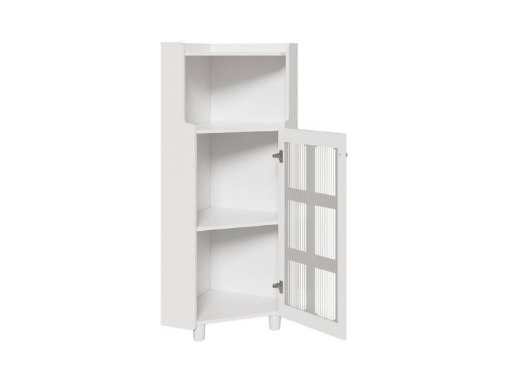 ibettertec Eckkommode Schwarzer Eck-Schrank mit Lackoberfläche & LED-Beleuchtung (Set), Moderner Eck-Kommode mit App-Steuerung