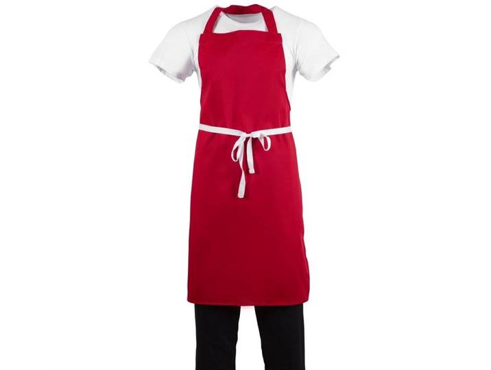 Whites halterschort polyester-katoen rood