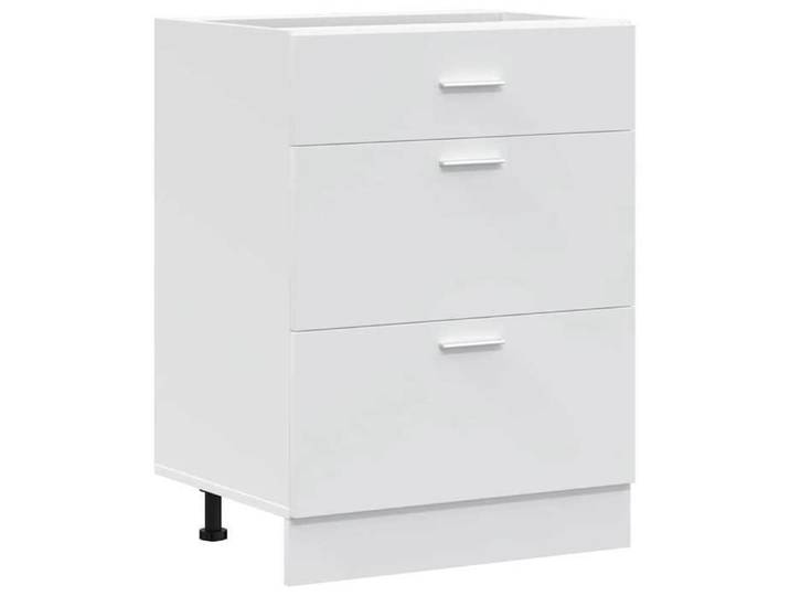 Les Soldes Meuble bas de cuisine  Lyon  - Placard/Cabinet - Capacité totale 50 kg - Pieds réglables - en - Bois d'ingénierie blanc