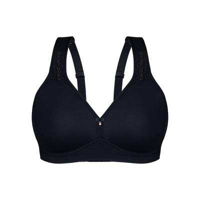 Bügelloser BH SASSA "Soft BH BEAUTIFUL EMBROIDERY", Damen, Gr. 80, Cup E, schwarz, BHs