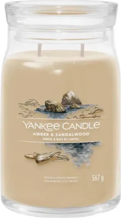 YANKEE CANDLE Signature Glas 2 Dochte Amber & Sandalwood 567 g