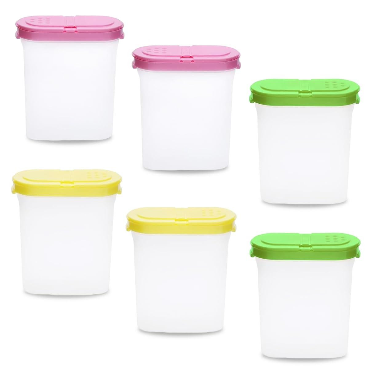 Dripio Set van 6 luchtdichte kruidenpotten, 250 ml, 3 kleuren