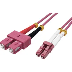 VALUE 21998763 - LWL Patchkabel, LC Duplex / SC Duplex, OM4, 50/125 μm, violett,