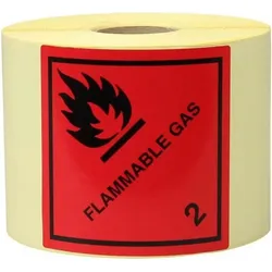 Transpak, Etiketten, Etiketten Masse 100x100mm Papier Aufdruck Flammable Gas