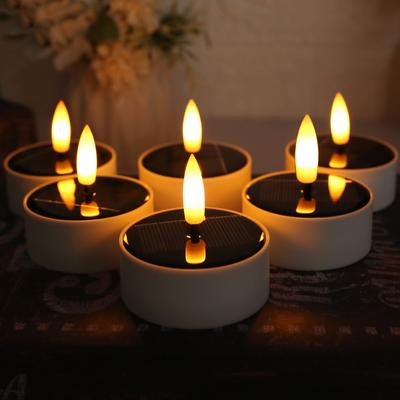 Combo Retail Shop Solar Powered Candle Light, Outdoor Waterproof Flame Less, Garden Lawn Table Decor For Party, Home, Valentine's Day b