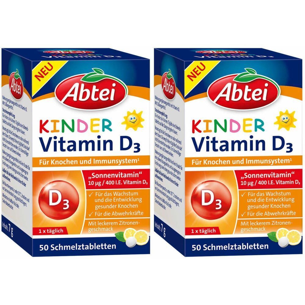 2x Abtei Kinder Vitamin D3 Schmelztabletten 2x50 St