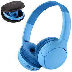 Belkin SoundForm Mini 2, Wireless On-Ear Kopfhörer für Kinder mit Case, blau