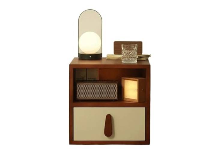 Zimmer Nachttisch aus massivem Holz im Vintage-Stil for den Haushalt Kleiner seitlicher Aufbewahrungsschrank