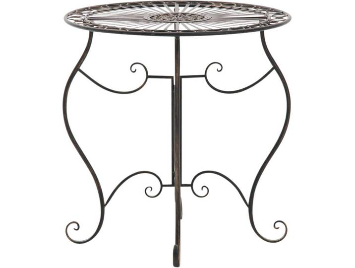 CLP Gartentisch rund Ø70 cm Metall Bronze, Bronzefarben, Rund, 70x72x70 cm, Gartenmöbel, Gartentische, Gartentische