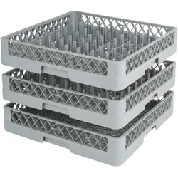 MORLEOS 2+1 Set Spülkorb 50x50 für Gastro – 2x Tellerspülkorb  + 1x Besteckspülkorb - Geschirrkorb für Restaurant Hotel - Abtropfkorb