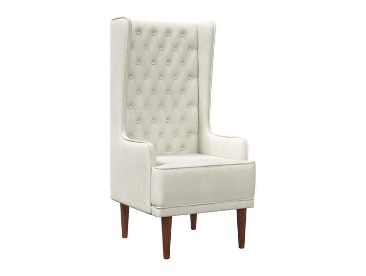 vidaXL Sessel Hochlehner Creme Samt (1-St)