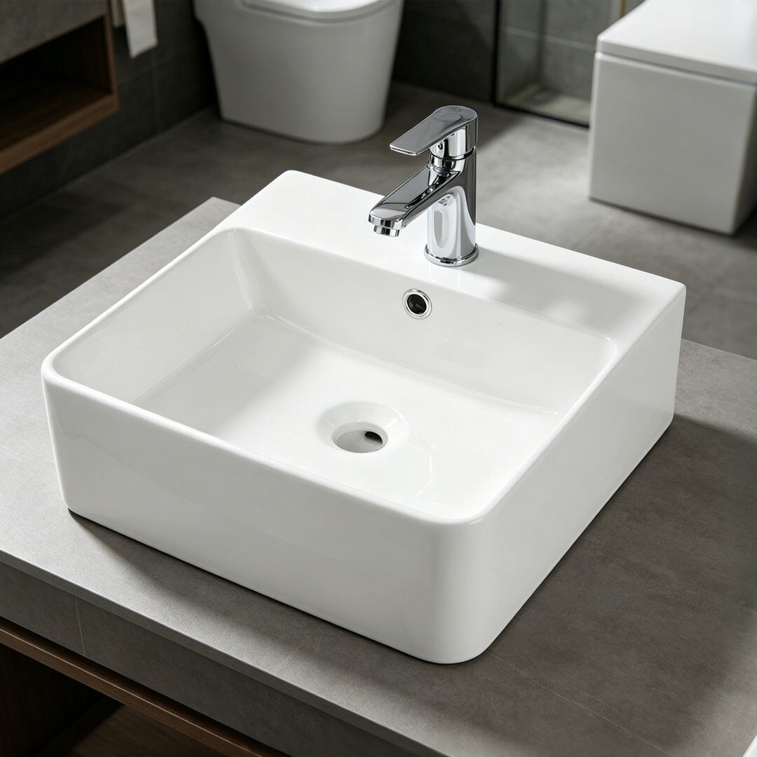 FXSGER Chrome Ceramic Sink Chrome 40*42*15.5cm