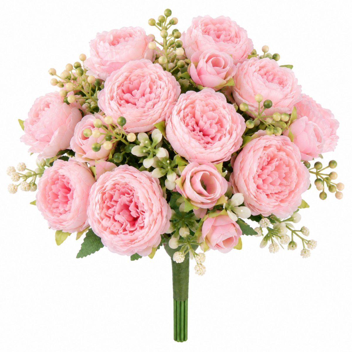 ROSIFY Kunstbloemen - Kunst Pioenrozen Roze - 4 Stelen - 30 cm
