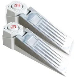2er-Set Kompakter Türstopper mit 120 dB Alarmfunktion, LED, weiss-grau, batteriebetrieben, robuste Bauweise, für mehr Sicherheit im Alltag