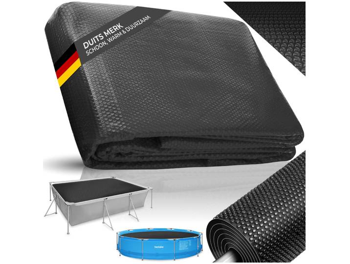 Zwembadafdekking solarfolie rechthoekig - zwart