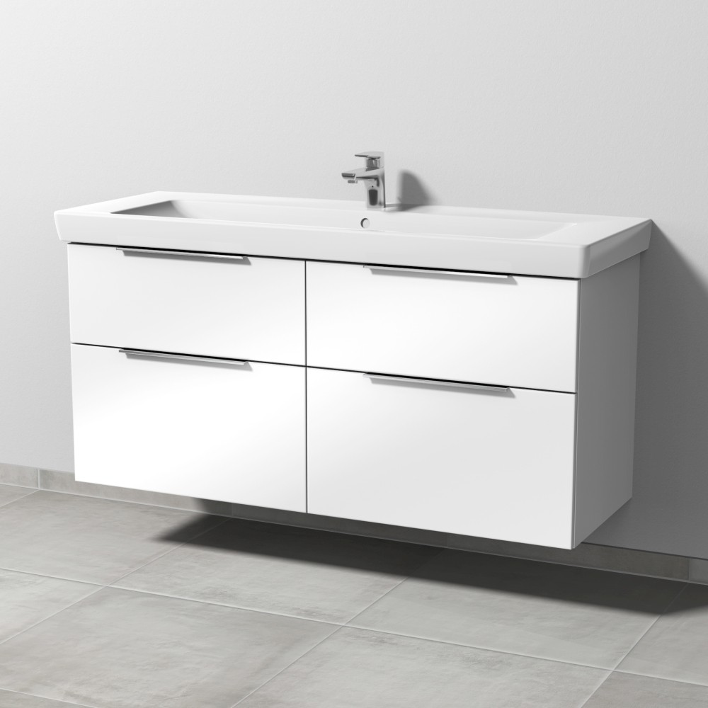 Sanipa 3way Waschtischunterbau zu Villeroy & Boch Subway mit 4 Auszügen, Weiß-Glanz, UF61678 UF61678