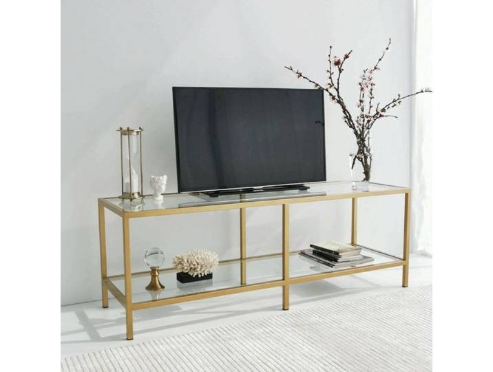 Meuble TV Dklaasse - Dmora - Verre - Doré 130x51h45 cm