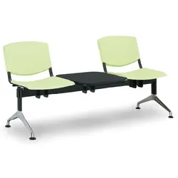 Wartezimmerbank - Kunststoff Smile Biedrax LC9964z - Gestell Aluminium poliert