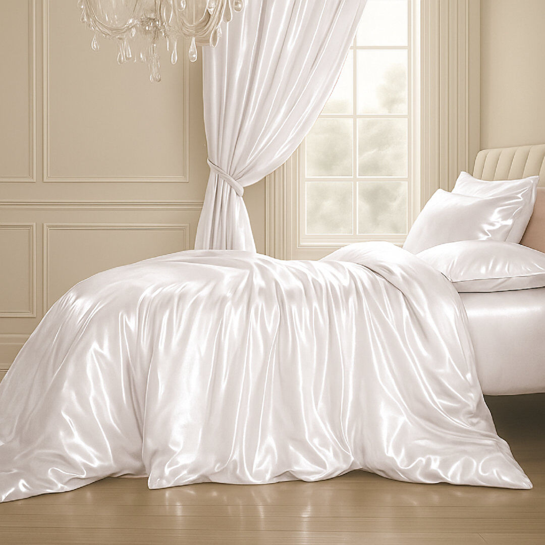 Sweet Dreams Silk No Pattern Duvet Cover White Single Duvet Cover