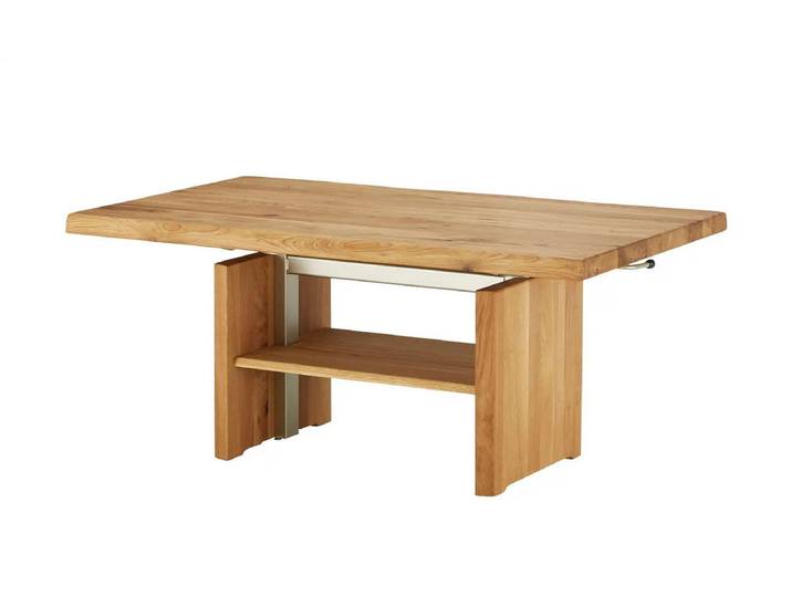 Couchtisch höhenverstellbar 110x65cm 'Basel' Wildeiche massiv