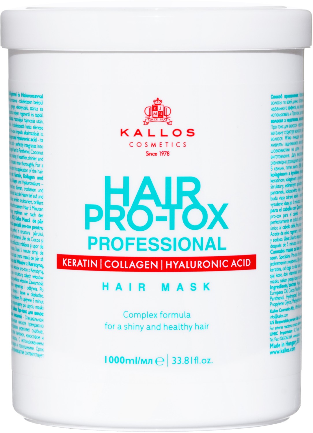 Kallos Hair Pro-Tox Professional Hair Mask 1000 ml KA-KJMN1141